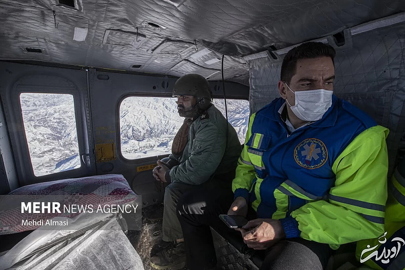 (تصاویر) عملیات نجات چوپانان از دل کوه&zwnj;های برفی زنجان